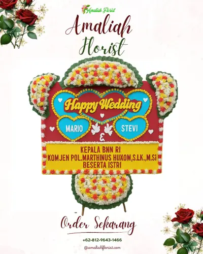 Karangan Papan Bunga Pernikahan di Sriharjo